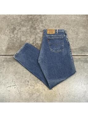 vintage levis 505 orange tab dark blue made in usa straight leg jeans 38 x 30